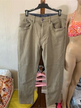 Jachs Men's Olive/Tan Straight Leg Chinos